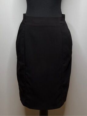 H&M Black Pencil Pocket Midi Skirt Size 8